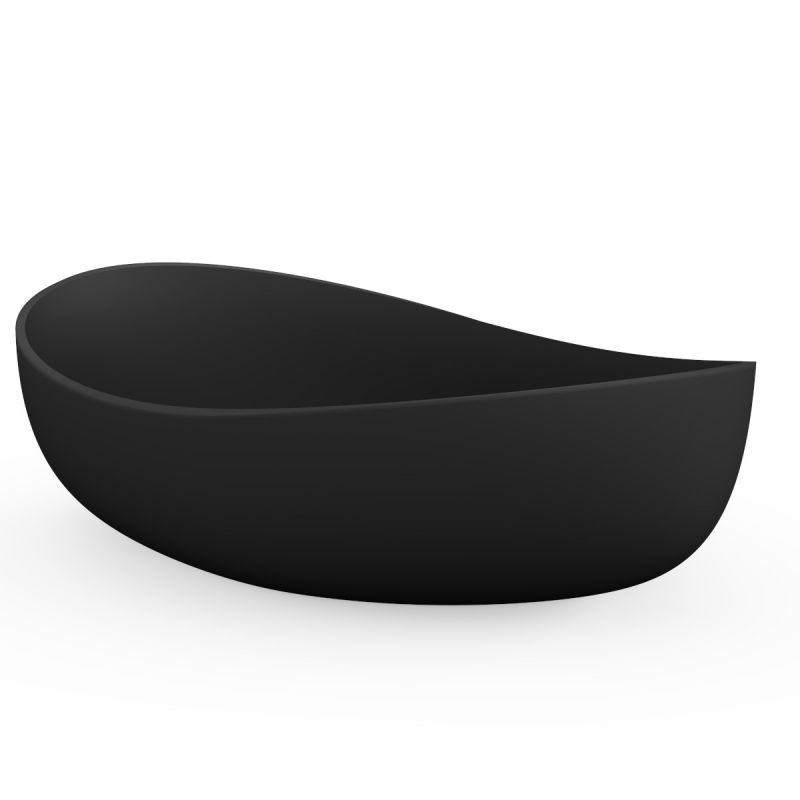 Lavoar compozit mineral, Negru Mat, montaj pe blat, ventil inclus negru mat, 65x40x20 cm, Lirio