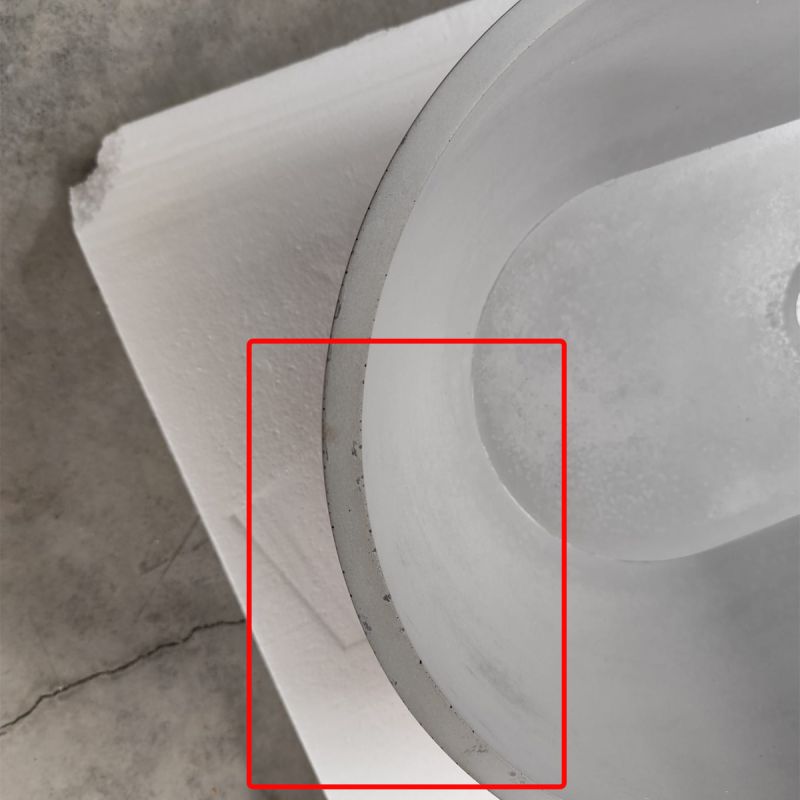Lavoar compozit mineral, Resiginat, culoare Gri concrete, montaj pe blat, 65x35 cm, Pedro