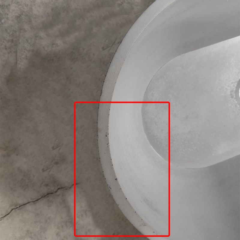 Lavoar compozit mineral, Resiginat, culoare Gri concrete, montaj pe blat, 65x35 cm, Pedro