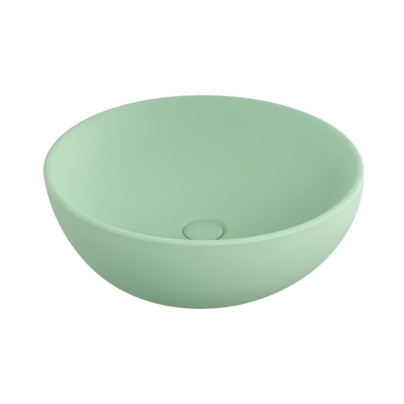 Lavoar, diametru 45 cm, Verde Mint Mat, Power Colour, montaj pe blat, ceramica sanitara, Molis