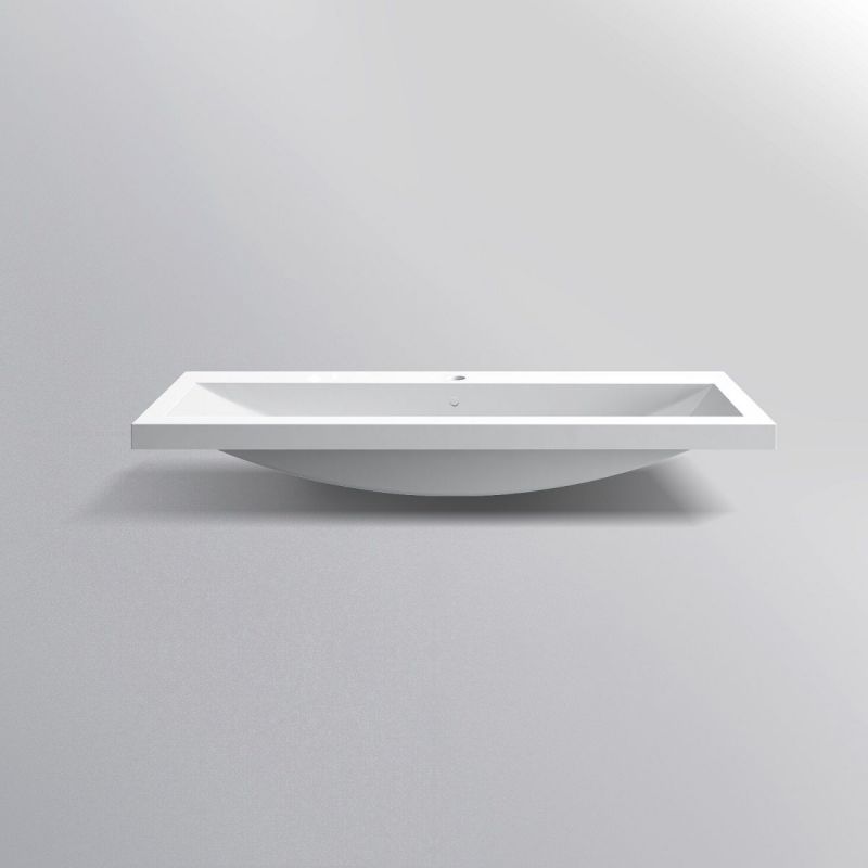 Lavoar dublu Fabio, compozit mineral, montaj semi-incastrat, o gaura de baterie 100x36 cm