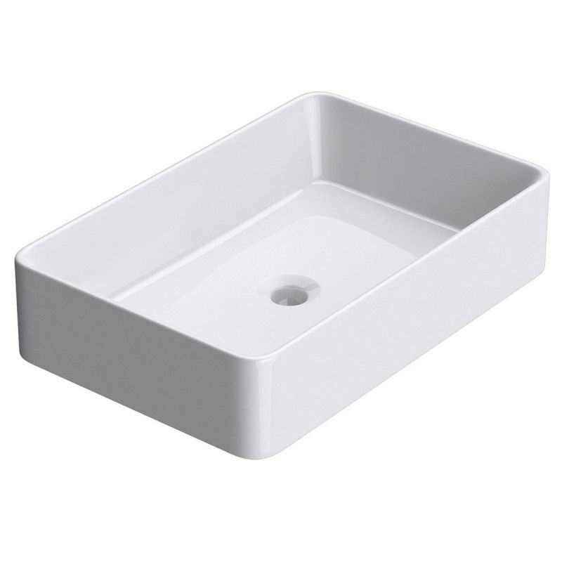 Lavoar EGO-105, 58x38 cm, ceramica sanitara, montaj pe blat, fara gaura baterie