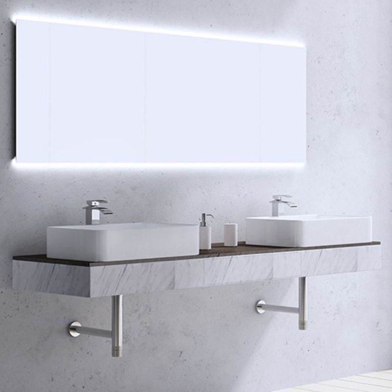 Lavoar EGO 105, Alb, lucios, 58x38 cm, montaj pe blat, ceramica sanitara