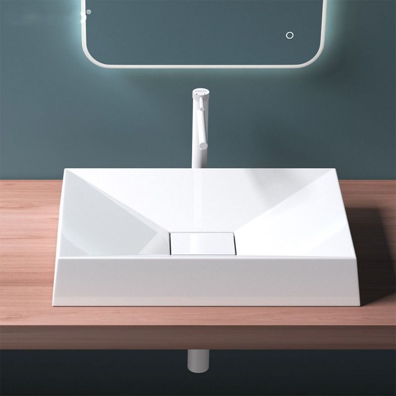 Lavoar EGO 16, compozit marmura, montaj pe blat, scurgere ascunsa, 70x46 cm