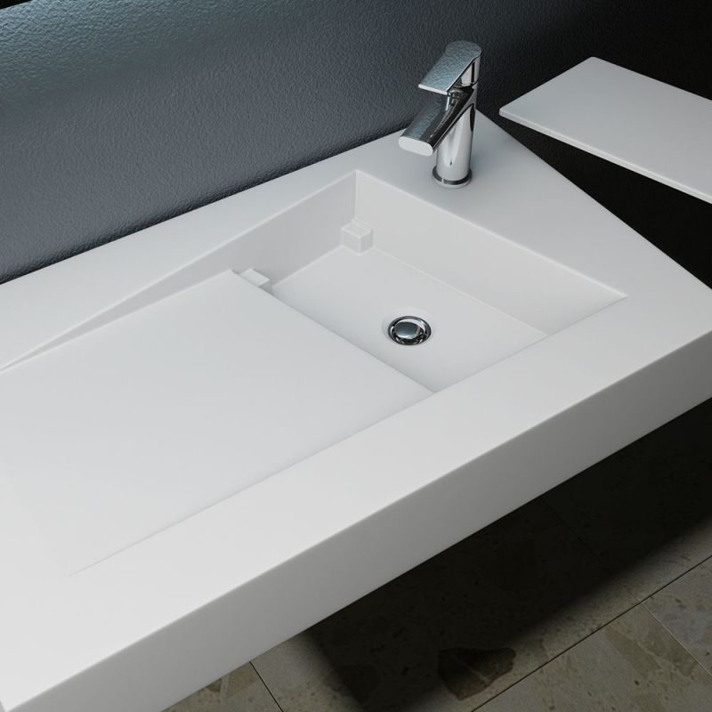 Lavoar EGO-17 , compozit marmura, montaj pe blat sau suspendat, scurgere ascunsa, 80x46