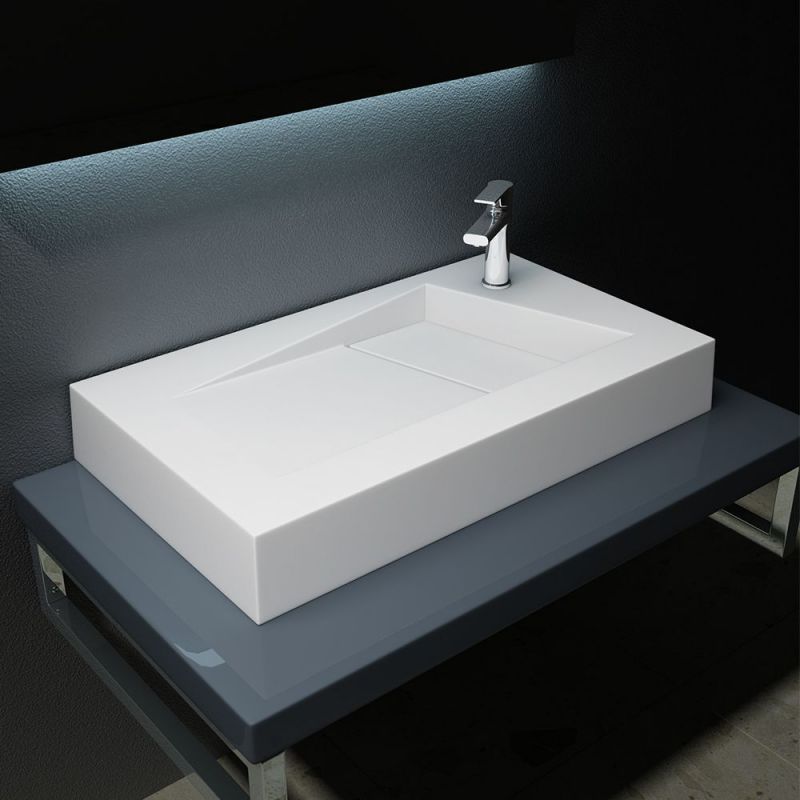 Lavoar EGO-17 , compozit marmura, montaj pe blat sau suspendat, scurgere ascunsa, 80x46