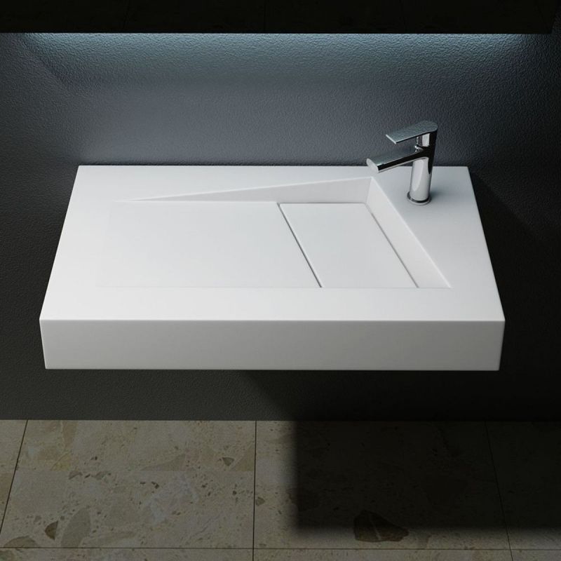 Lavoar EGO-17 , compozit marmura, montaj pe blat sau suspendat, scurgere ascunsa, 80x46