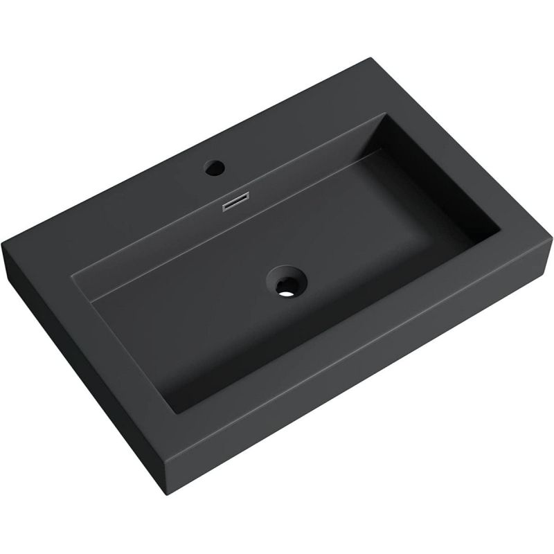 Lavoar EGO 18, Antracit mat, montaj suspendat sau incastrat, dimensiune 100 cm, compozit marmura