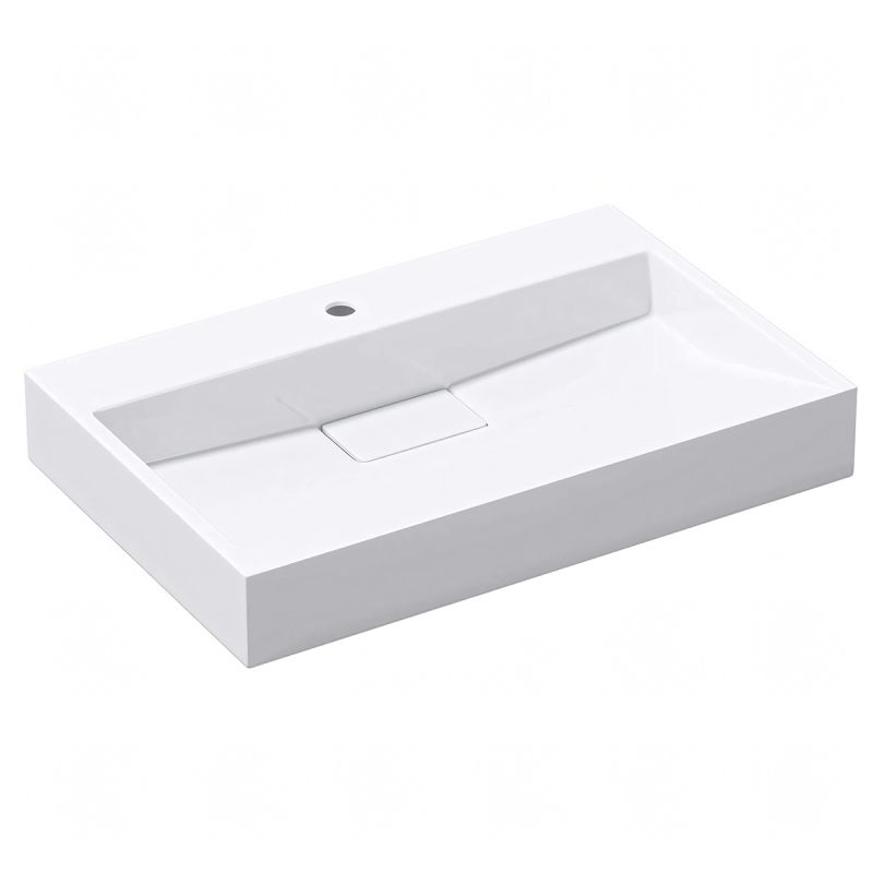 Lavoar EGO 19, Alb, lucios, compozit marmura, dimensiuni intre 50-100 cm, suspendat sau pe blat, cu o gaura baterie