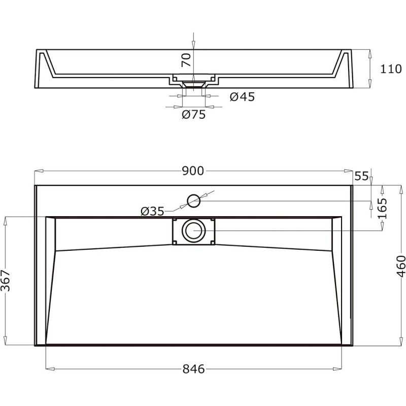 Lavoar EGO 19, Alb, lucios, compozit marmura, dimensiuni intre 50-100 cm, suspendat sau pe blat, cu o gaura baterie
