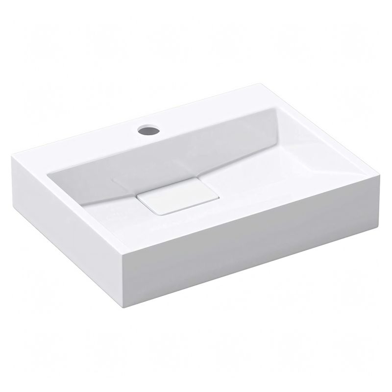 Lavoar EGO 19, Alb, lucios, compozit marmura, dimensiuni intre 50-100 cm, suspendat sau pe blat, cu o gaura baterie