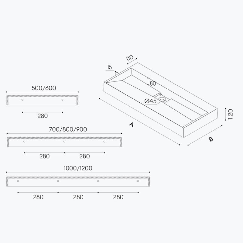 Lavoar EGO 19, Alb, lucios, dimensiuni intre 50-100 cm, compozit marmura, suspendat sau pe blat, fara gaura baterie