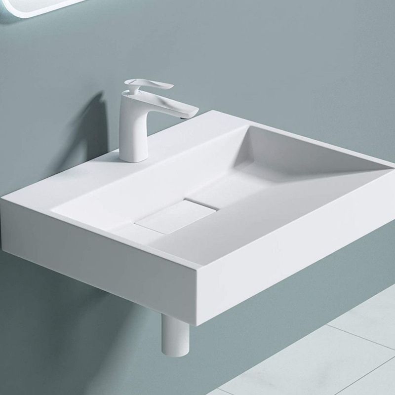 Lavoar EGO 19, Alb, mat, dimensiuni intre 60-90 cm, compozit marmura, montaj suspendat sau pe blat, cu o gaura de baterie