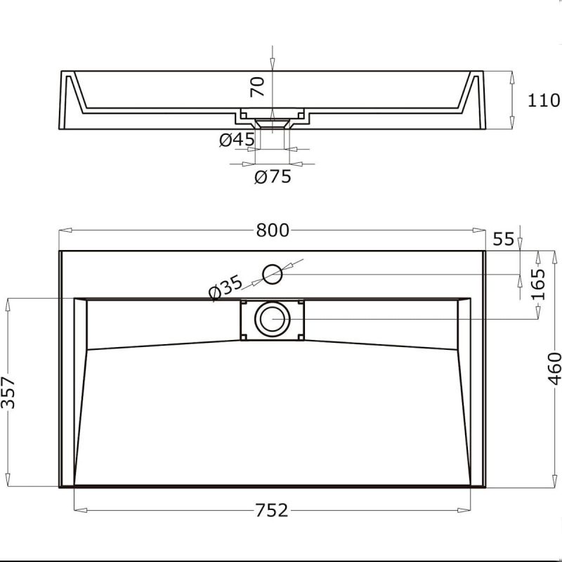 Lavoar EGO 19, Alb, mat, dimensiuni intre 60-90 cm, compozit marmura, montaj suspendat sau pe blat, cu o gaura de baterie