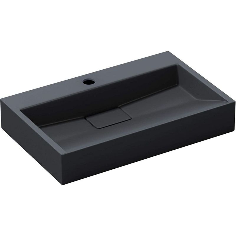Lavoar EGO 19, Antracit mat, dimensiuni intre 50-100 cm, compozit marmura, montaj suspendat sau pe blat, cu o gaura de baterie