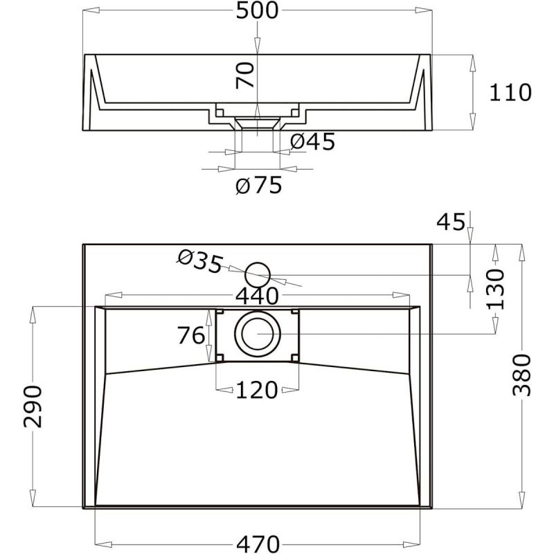 Lavoar EGO 19, Antracit mat, dimensiuni intre 50-100 cm, compozit marmura, montaj suspendat sau pe blat, cu o gaura de baterie