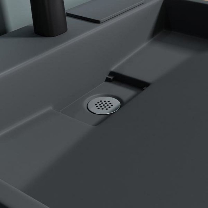 Lavoar EGO 19, Antracit mat, dimensiuni intre 50-100 cm, compozit marmura, montaj suspendat sau pe blat, cu o gaura de baterie