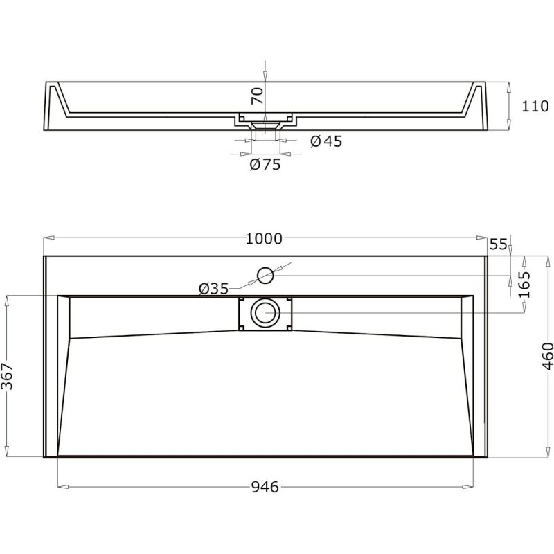 Lavoar EGO 19, Antracit mat, dimensiuni intre 50-100 cm, compozit marmura, montaj suspendat sau pe blat, cu o gaura de baterie