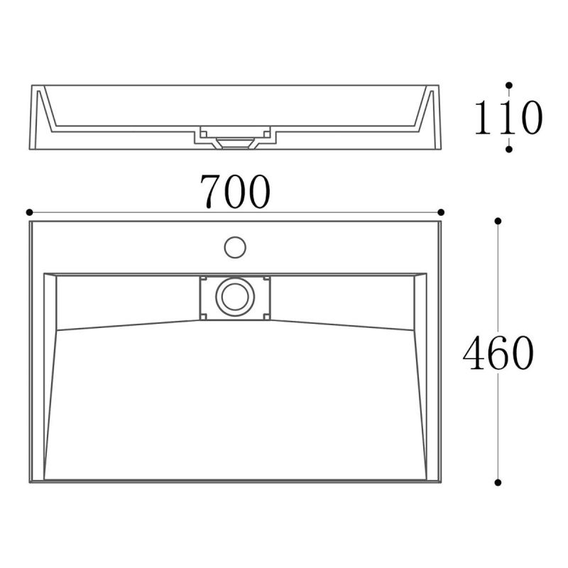 Lavoar EGO 19, Antracit mat, dimensiuni intre 50-100 cm, compozit marmura, montaj suspendat sau pe blat, cu o gaura de baterie