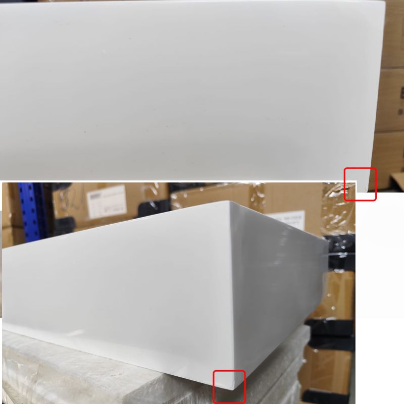 Lavoar EGO 19 Resigilat, Alb, lucios, compozit marmura,suspendat sau pe blat, cu o gaura baterie Dimensiune: 90x46 cm