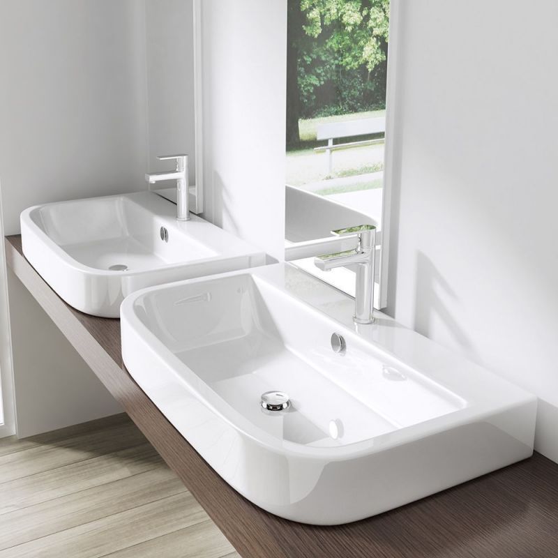 Lavoar EGO 5021, Alb, lucios, 80x48 cm, montaj pe blat sau suspendat, ceramica sanitara