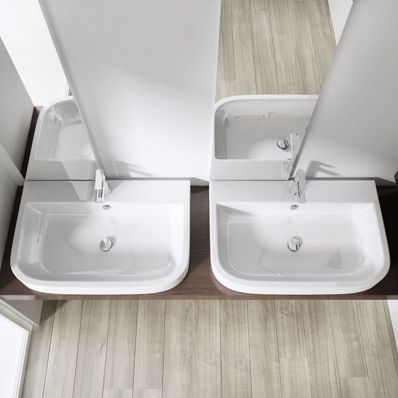 Lavoar EGO 5021, Alb, lucios, 80x48 cm, montaj pe blat sau suspendat, ceramica sanitara