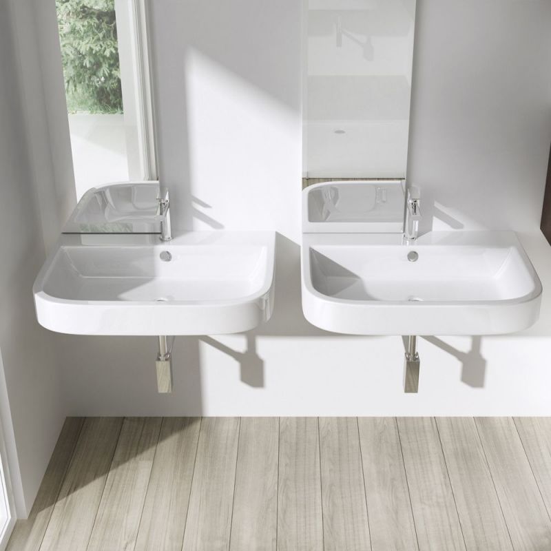 Lavoar EGO 5021, Alb, lucios, 80x48 cm, montaj pe blat sau suspendat, ceramica sanitara