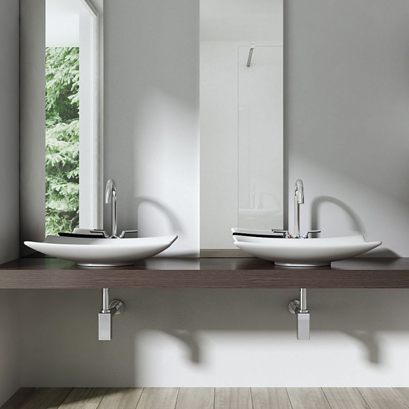 Lavoar EGO 5096, Alb, lucios, 60x40 cm, montaj pe blat, ceramica sanitara