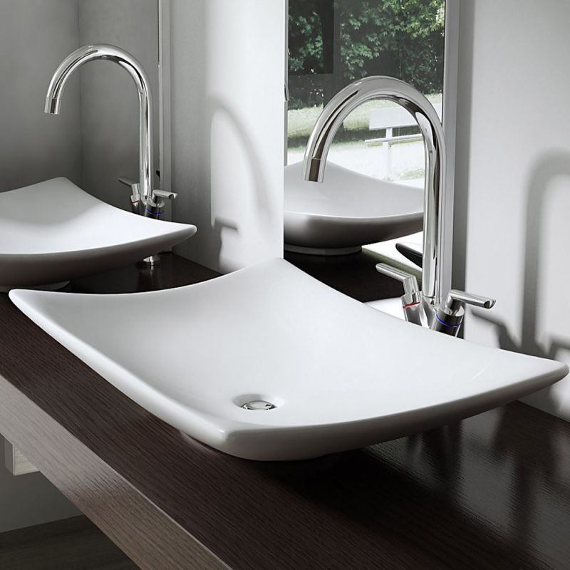 Lavoar EGO 5096, Alb, lucios, 60x40 cm, montaj pe blat, ceramica sanitara