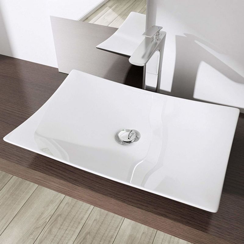 Lavoar EGO 5096, Alb, lucios, 60x40 cm, montaj pe blat, ceramica sanitara