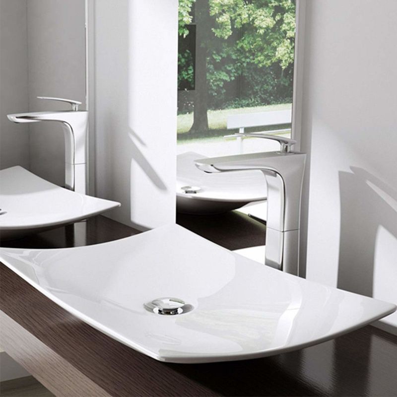 Lavoar EGO 5096, Alb, lucios, 60x40 cm, montaj pe blat, ceramica sanitara