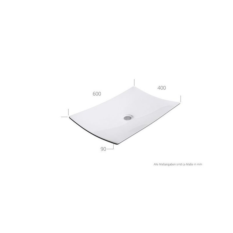 Lavoar EGO 5096, Alb, lucios, 60x40 cm, montaj pe blat, ceramica sanitara