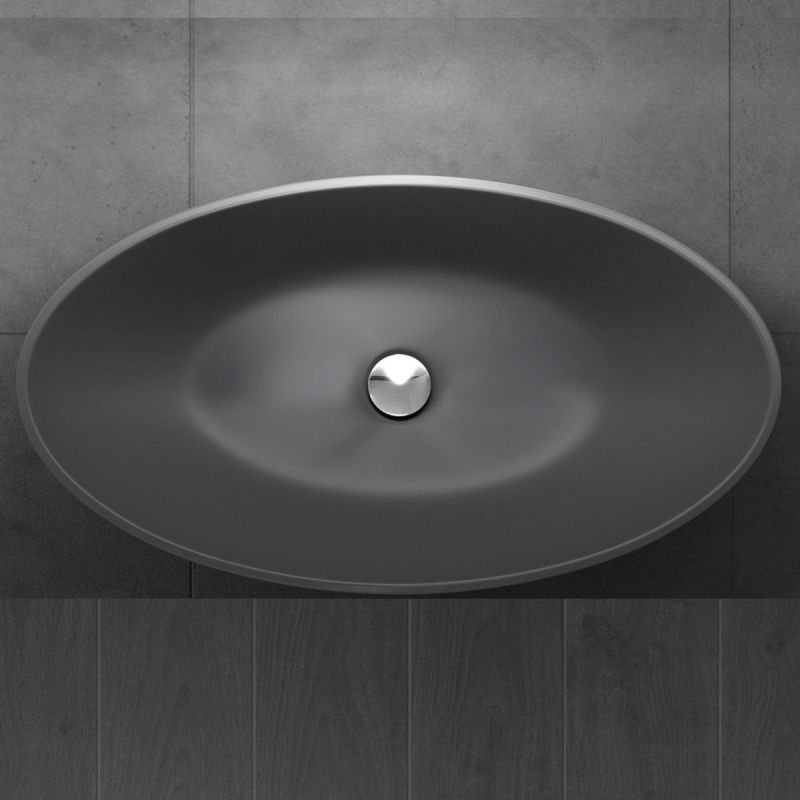 Lavoar EGO 807, Antracit ,mat, 62.5x34.5 cm, montaj pe blat, compozit marmura