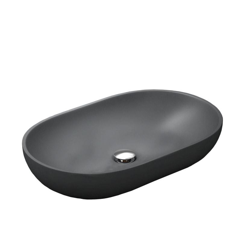 Lavoar EGO 808, Antracit, mat, 54x34 cm, montaj pe blat, compozit marmura