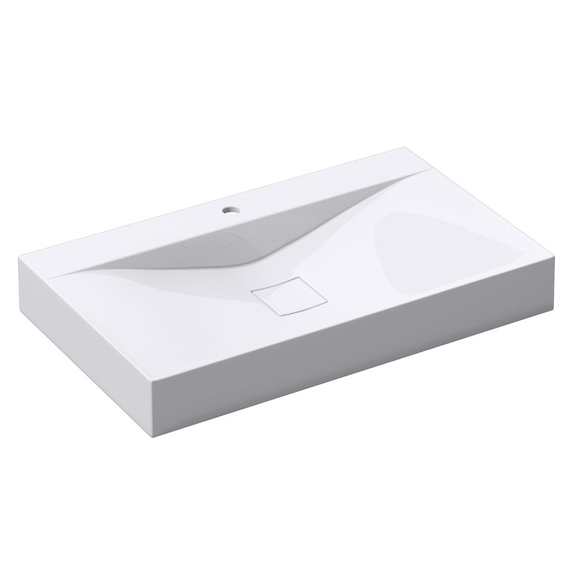 Lavoar EGO 810, Alb, lucios, 60, 80 sau 100 x 48 cm, montaj pe blat sau suspendat, compozit marmura