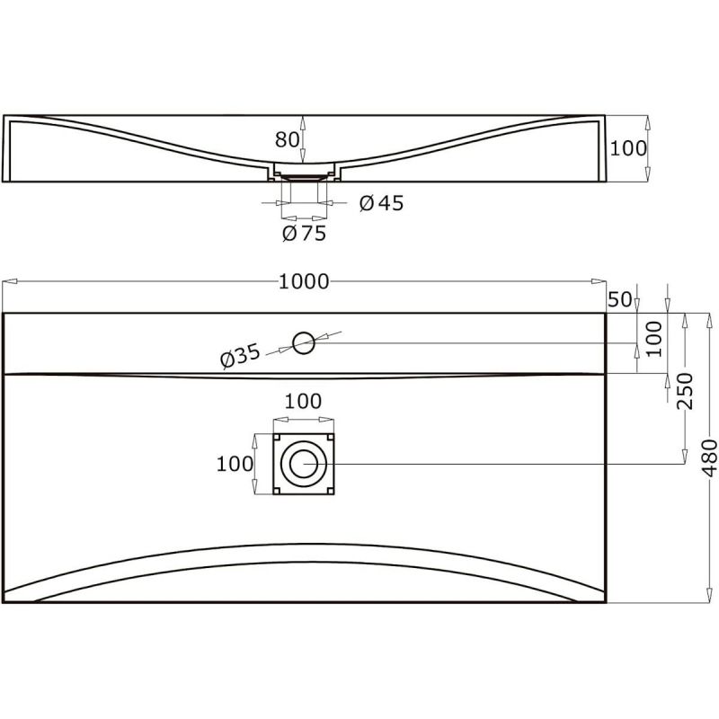 Lavoar EGO 810, Alb, lucios, 60, 80 sau 100 x 48 cm, montaj pe blat sau suspendat, compozit marmura