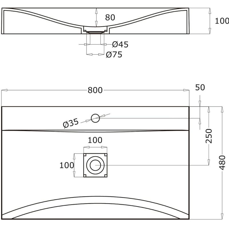 Lavoar EGO 810, Alb, lucios, 60, 80 sau 100 x 48 cm, montaj pe blat sau suspendat, compozit marmura
