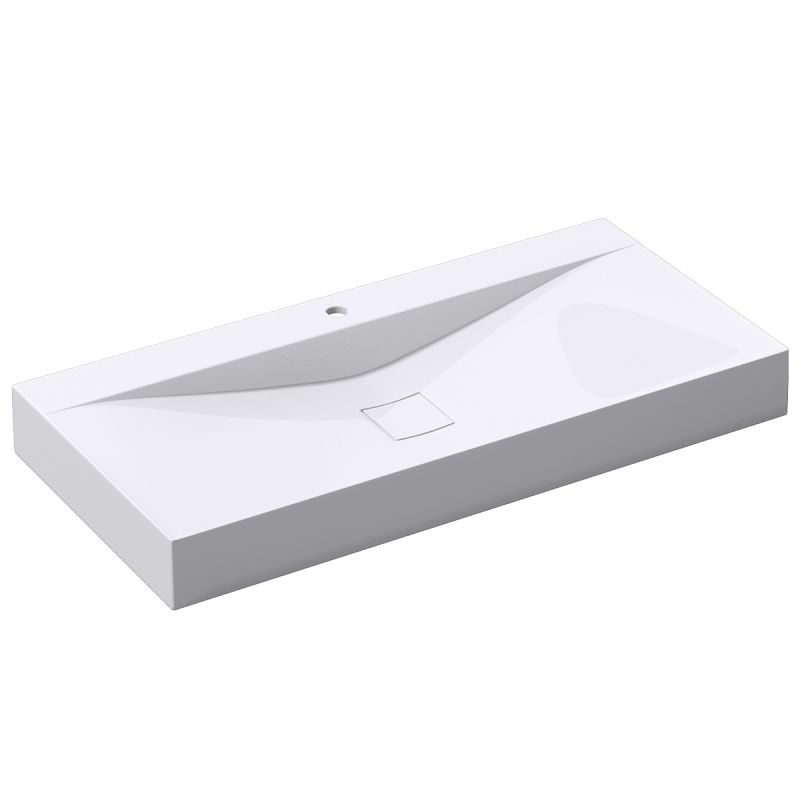Lavoar EGO 810, Alb, lucios, 60, 80 sau 100 x 48 cm, montaj pe blat sau suspendat, compozit marmura