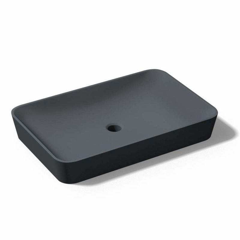 Lavoar EGO-815, compozit marmura,culoare Antracit Mat , montaj pe blat, 60x40 cm