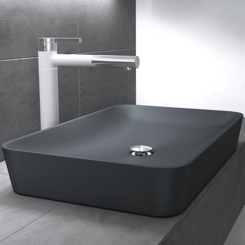 Lavoar EGO 815, Antracit, mat, 60x40 cm, montaj pe blat, compozit marmura