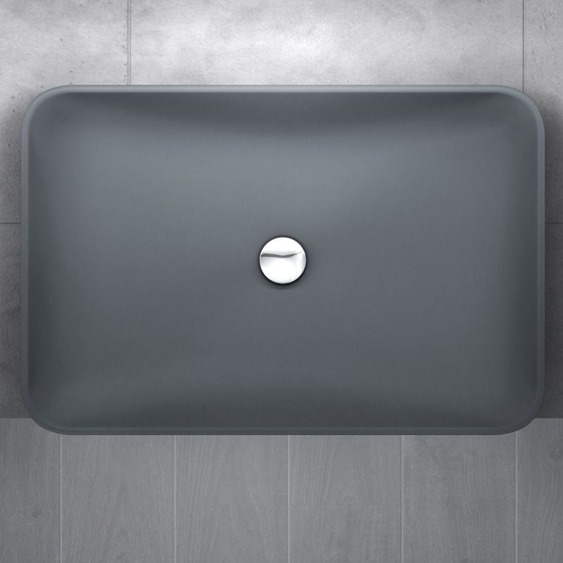 Lavoar EGO 815, Antracit, mat, 60x40 cm, montaj pe blat, compozit marmura