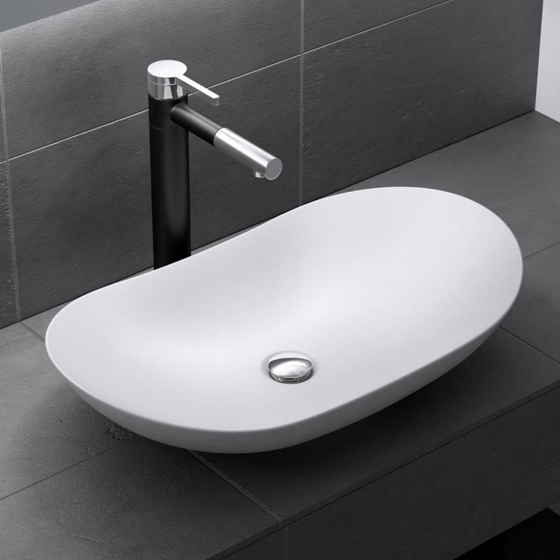 Lavoar EGO 858, Alb, mat, 63x36.5 cm, montaj pe blat, ceramica sanitara