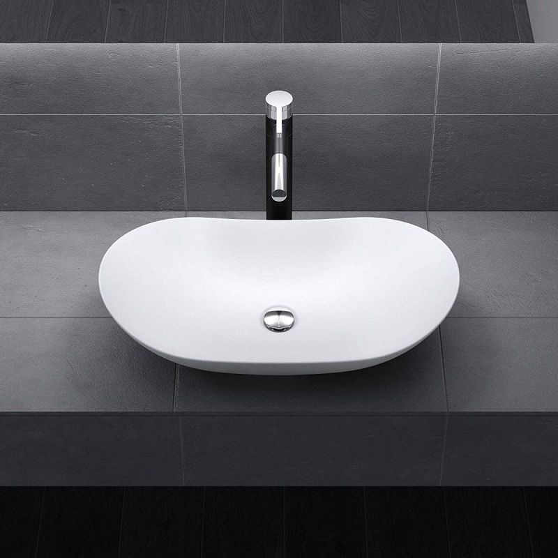 Lavoar EGO 858, Alb, mat, 63x36.5 cm, montaj pe blat, ceramica sanitara