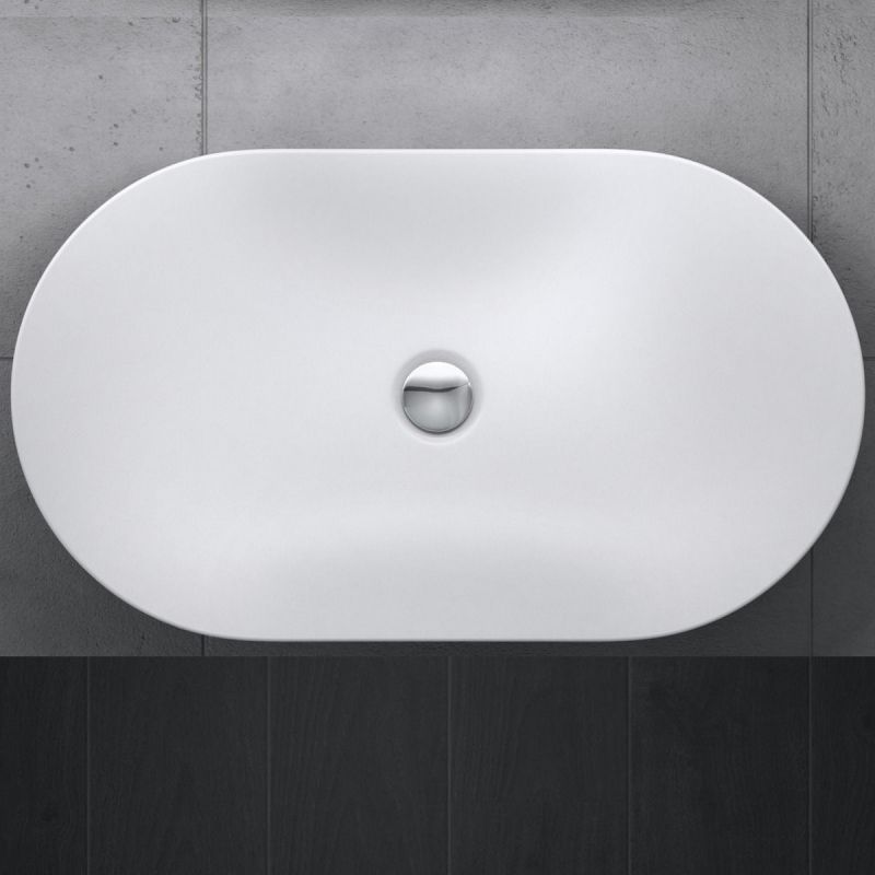 Lavoar EGO 858, Alb, mat, 63x36.5 cm, montaj pe blat, ceramica sanitara