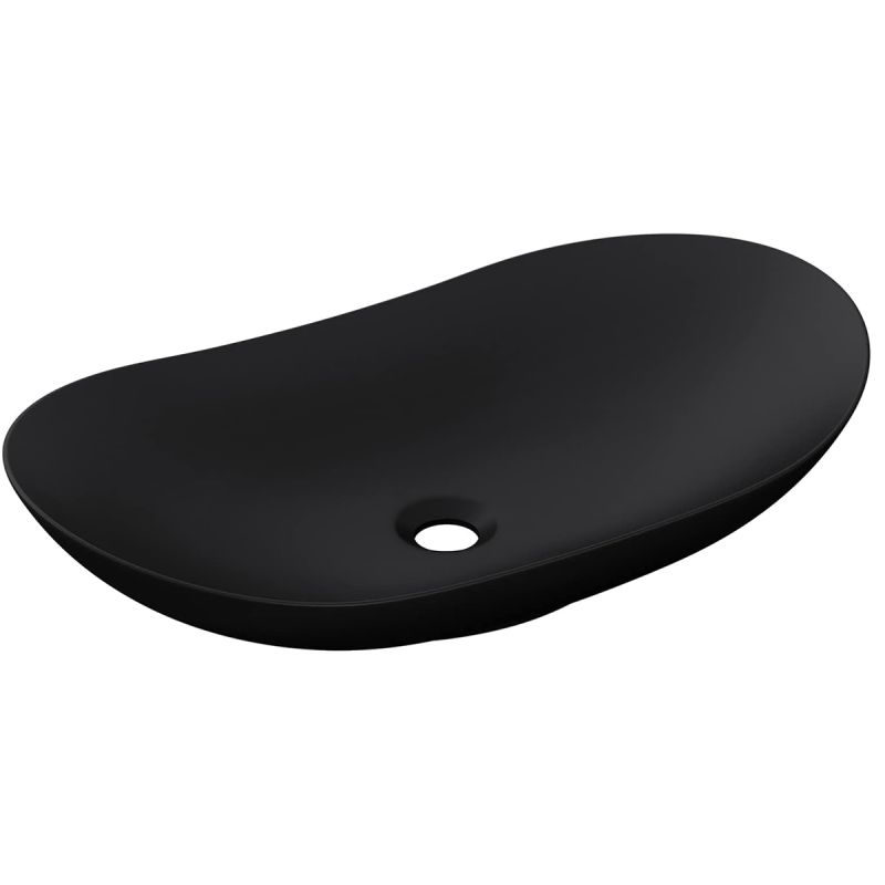 Lavoar EGO 858, Negru, mat, 63x36.5 cm, montaj pe blat, ceramica sanitata