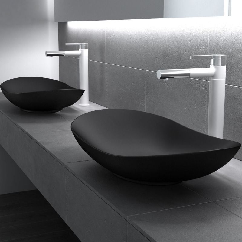 Lavoar EGO 858, Negru, mat, 63x36.5 cm, montaj pe blat, ceramica sanitata