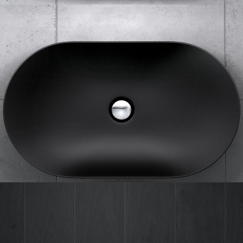 Lavoar EGO 858, Negru, mat, 63x36.5 cm, montaj pe blat, ceramica sanitata