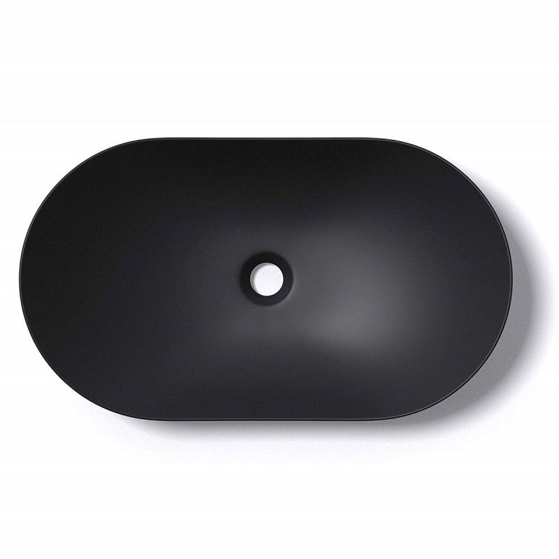 Lavoar EGO 858, Negru, mat, 63x36.5 cm, montaj pe blat, ceramica sanitata
