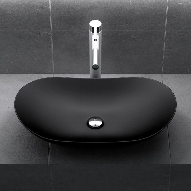 Lavoar EGO 858, Negru, mat, 63x36.5 cm, montaj pe blat, ceramica sanitata