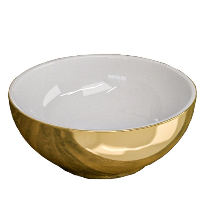 Lavoar EGO Cristiano, Auriu, 31x31 cm, montaj pe blat, fara gaura de baterie, ceramica sanitara